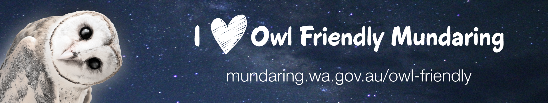 Car Bumper Sticker that says Owl Friendly Mundaring 
