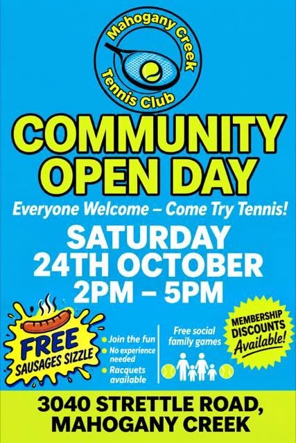 Mahogany Creek Tennis Club Community Open Day